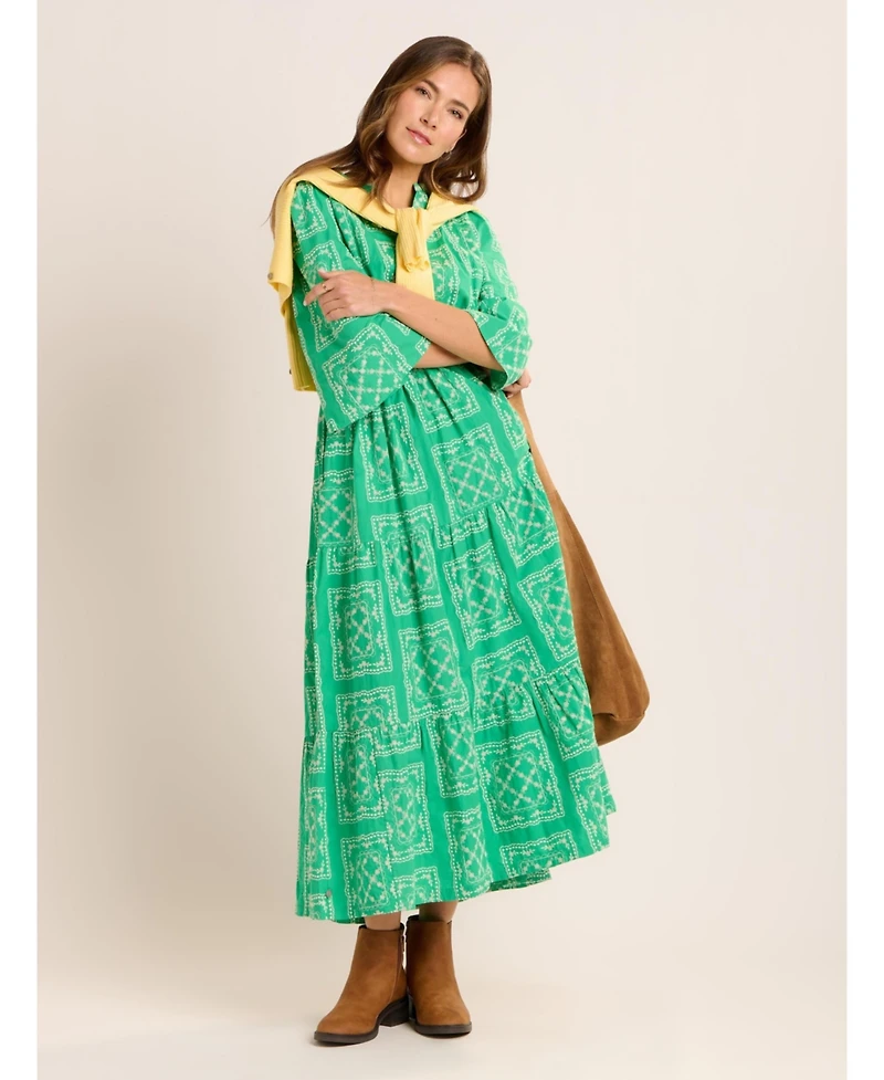 Brakeburn Women's Clarisa Embroidered Maxi Dress