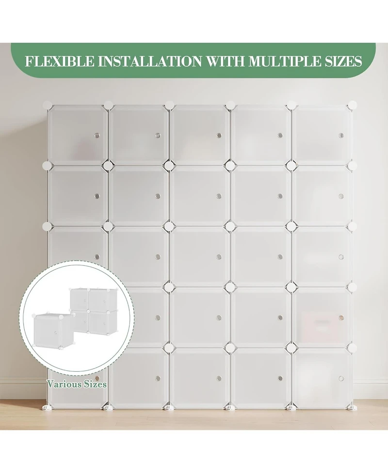 gaomon 12-Cube Stackable Modular Shoe Storage Cabinet Organizer with Doors