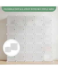 gaomon 12-Cube Stackable Modular Shoe Storage Cabinet Organizer with Doors