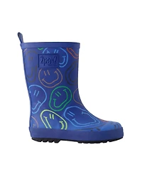 Deux par Little Boys Rain Boots Rubber Smiley Print - Toddler|Child