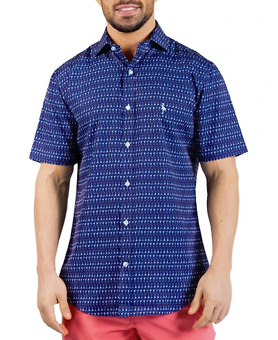 Tailorbyrd Men's Martini Glasses Printed Performance Short Sleeve Shirt