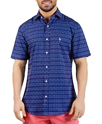 Tailorbyrd Men's Martini Glasses Printed Performance Short Sleeve Shirt