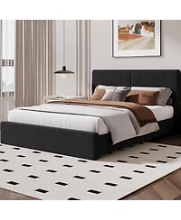 gaomon Queen Upholstered Platform Bed Frame with Headboard, Strong Wood Slats Support, No Box Spring Needed