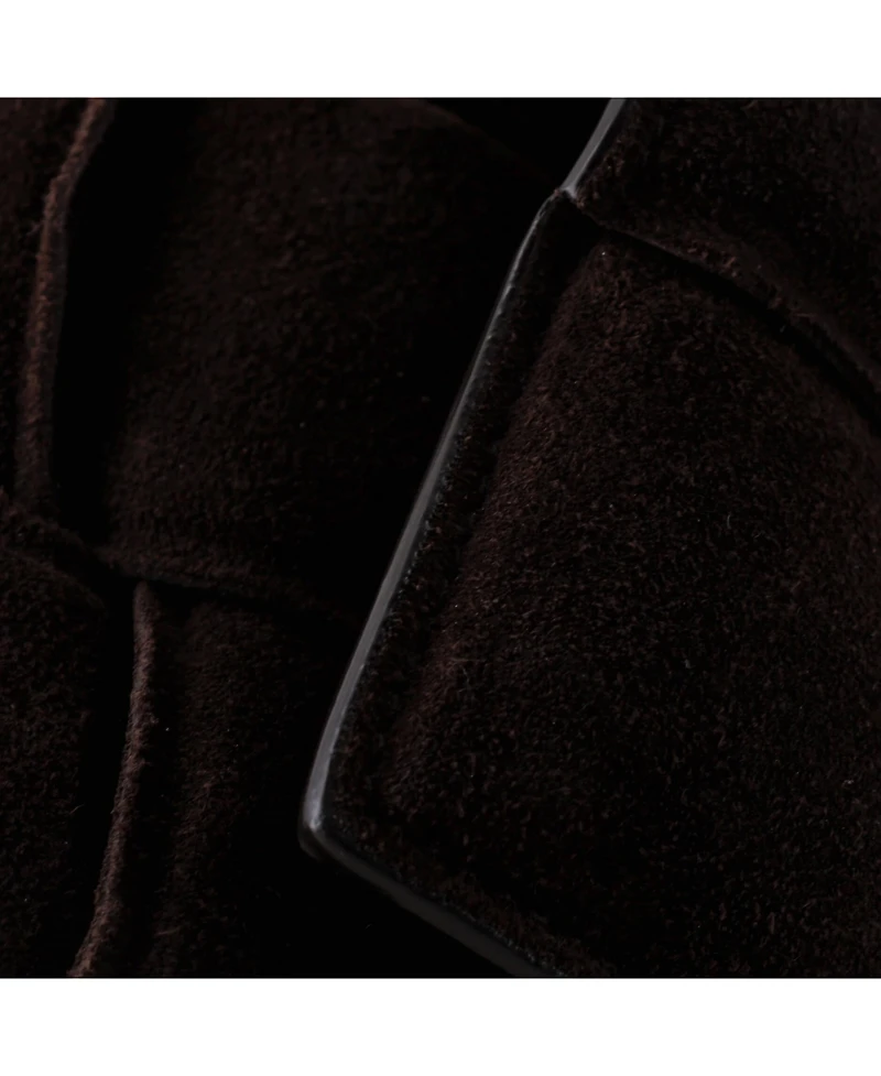 Pre-Owned Bottega Veneta Cassette Chain Crossbody Bag Padded Maxi Intrecciato Suede