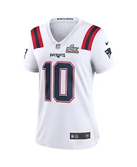 Nike Women's Drake Maye White New England Patriots Super Bowl Lx Patch Game Jersey