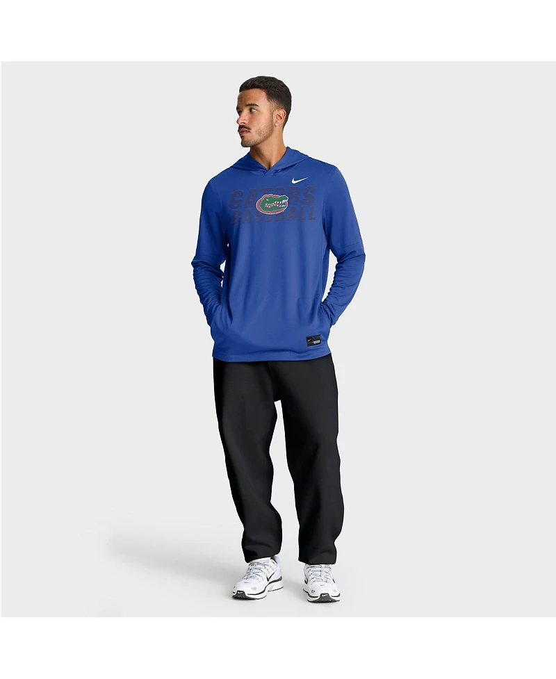 Nike Men's Royal Florida Gators Dugout Dri-fit Long Sleeve Hooded T-Shirt