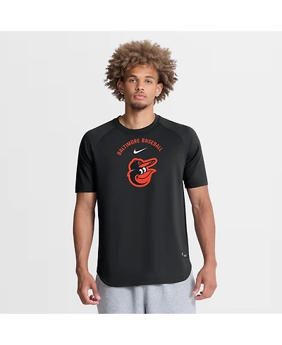 Nike Men's Black Baltimore Orioles Authentic Collection Batting Practice Pre-Game Raglan Dri-fit T-Shirt