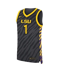 Nike Men's and Women's 1 Anthracite Lsu Tigers Replica Basketball Jersey