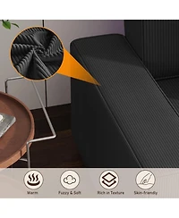 Gaomon 70" Oversized Cloud Couch, Mid-Century Chenille Sofa with Usb & Side Pockets, Deep Seat