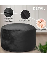 gaomon 48" Giant Bean Bag Chair, Memory Foam, Plush Velvet, Washable Cover for Adults/Kids