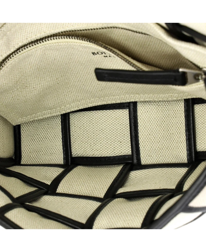 Pre-Owned Bottega Veneta Cassette Crossbody Bag Padded Maxi Intrecciato Canvas with Leather