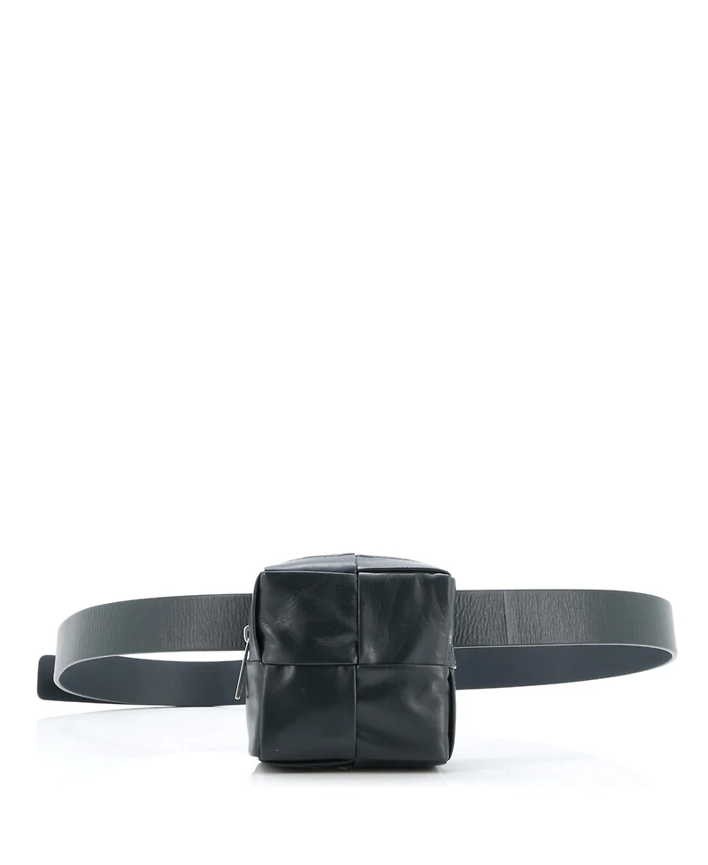 Pre-Owned Bottega Veneta Cassette Stretch Pouch Belt Bag Maxi Intrecciato Leather