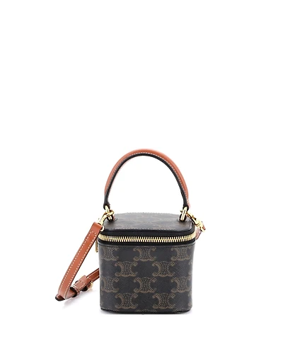 Pre-Owned Celine Mini Top Handle Square Vanity Case Triomphe Coated Canvas