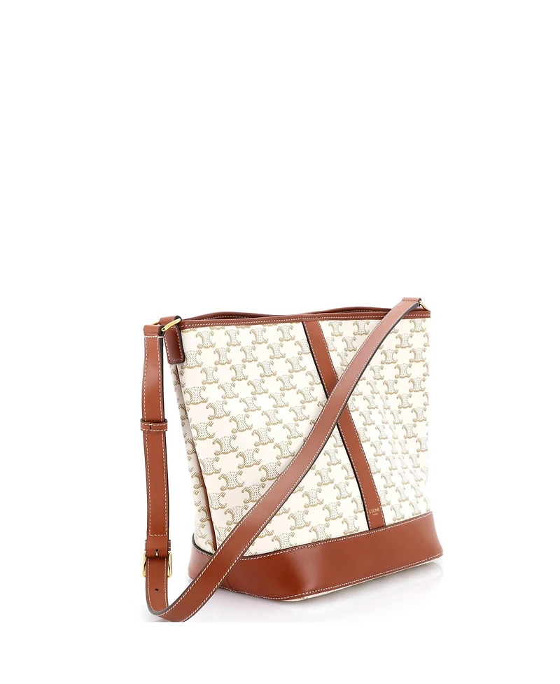 Pre-Owned Celine Medium Bucket Bag Triomphe Coated Canvas