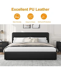 gaomon King Upholstered Platform Bed Frame with Headboard & Storage Drawers