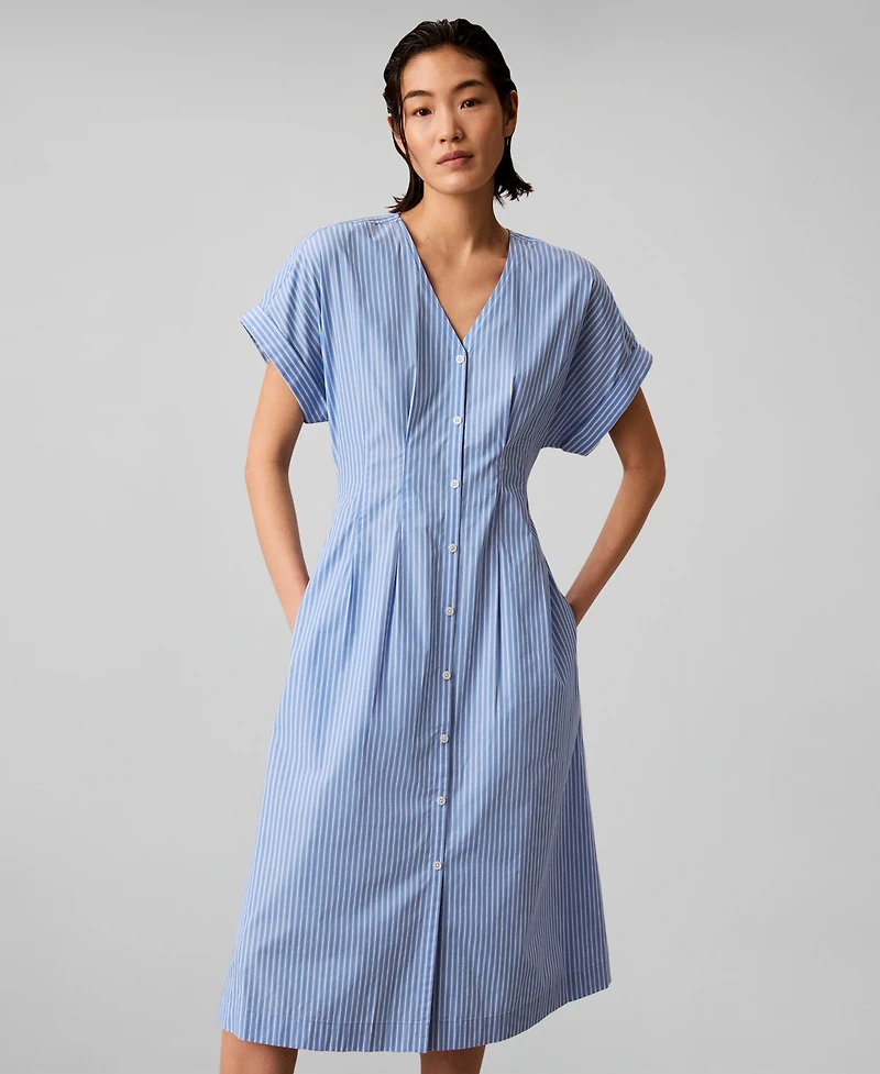 Calvin Klein Women's Short-Sleeve V-Neck Shirt Dress