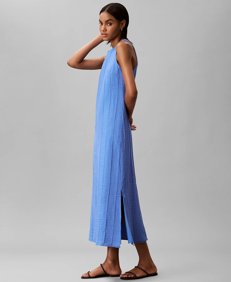 Calvin Klein Women's Sleeveless Crew-Neck Long Shift Dress