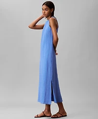 Calvin Klein Women's Sleeveless Crew-Neck Long Shift Dress