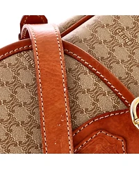 Pre-Owned Celine Small Vintage Saddle Flap Shoulder Bag Macadam Coated Canvas