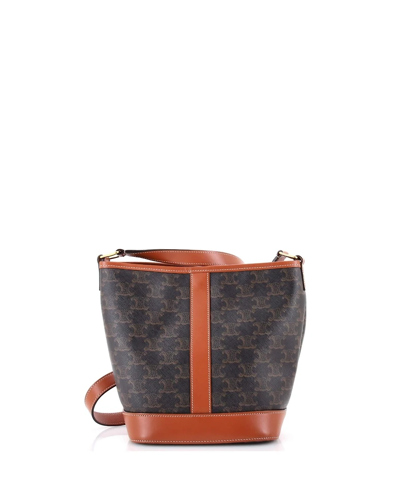 Pre-Owned Celine Small Bucket Bag Triomphe Coated Canvas