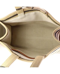 Pre-Owned Celine Large Cabas Thais Tote Triomphe Striped Jacquard Textile