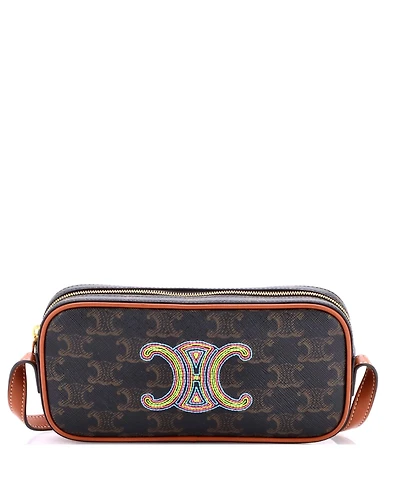 Pre-Owned Celine Small Cuir Triomphe Camera Shoulder Bag Triomphe Coated Canvas with Leather