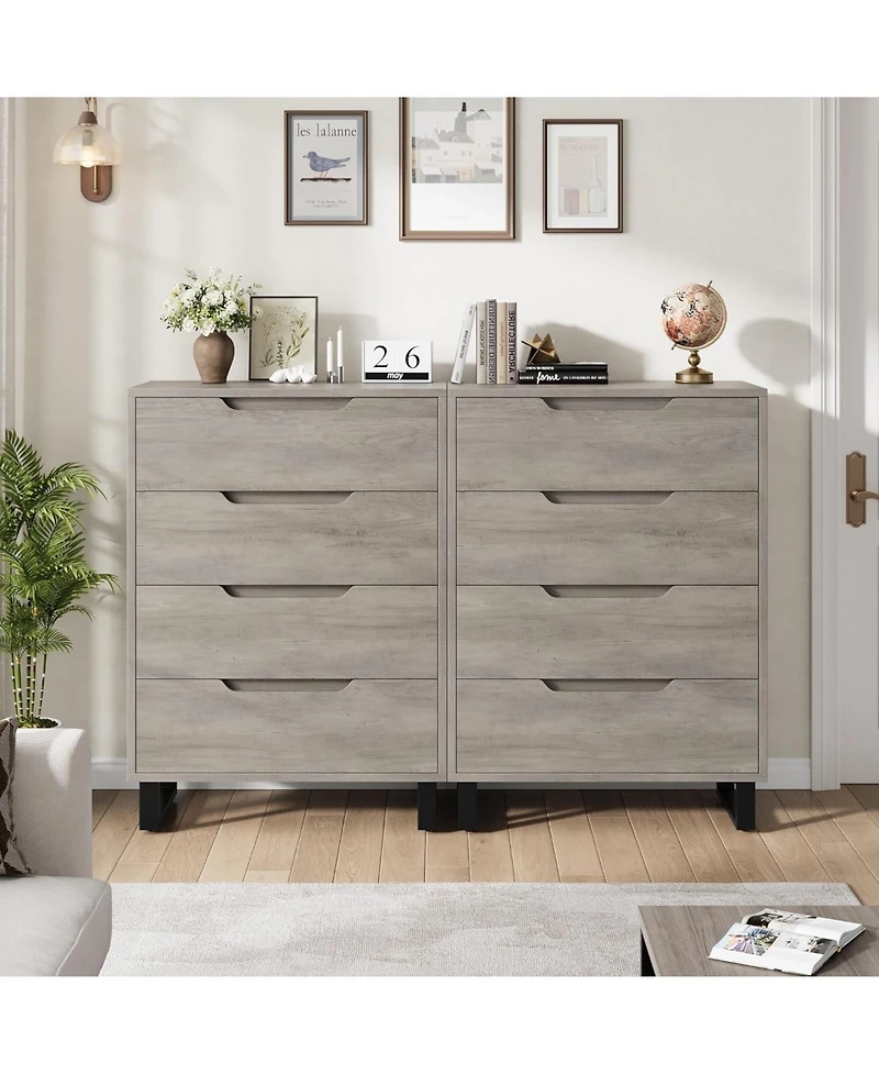 gaomon 4 Dresser for Bedroom, 41.5" Tall Dresser, Freestanding Vertical Drawer Cabinet with Storage, Wooden Closet Storage Chest