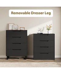 gaomon 4 Dresser for Bedroom, 41.5" Tall Dresser, Freestanding Vertical Drawer Cabinet with Storage, Wooden Closet Storage Chest