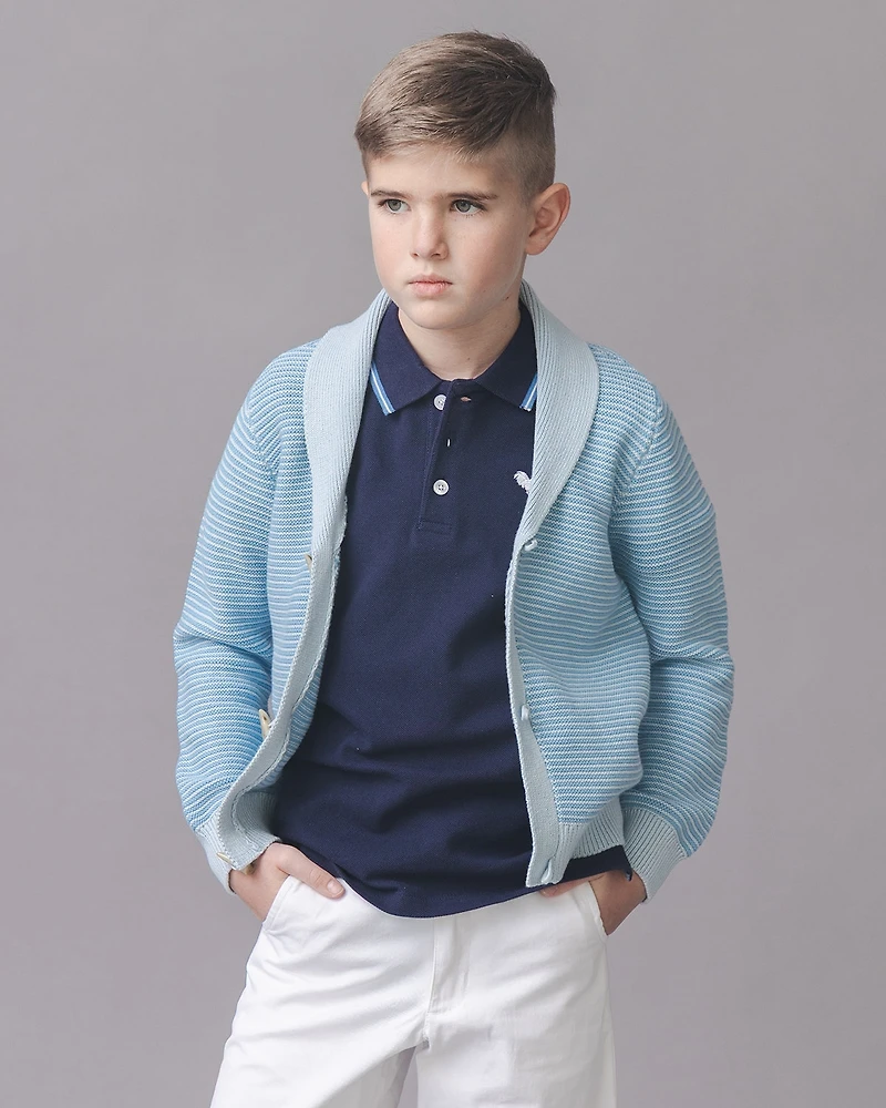 Hope & Henry Big Boys and Organic Shawl Collar Cardigan Sweater