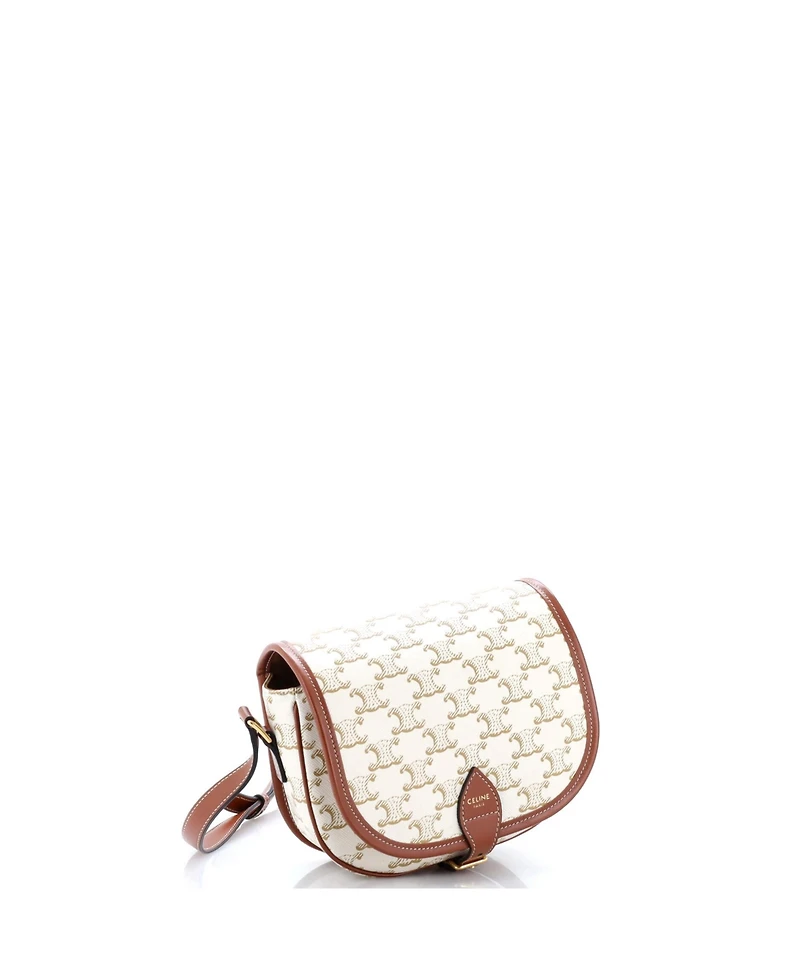 Pre-Owned Celine Medium Folco Bag Triomphe Coated Canvas