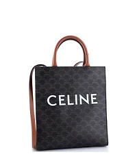 Pre-Owned Celine Small Vertical Cabas Tote Triomphe Coated Canvas