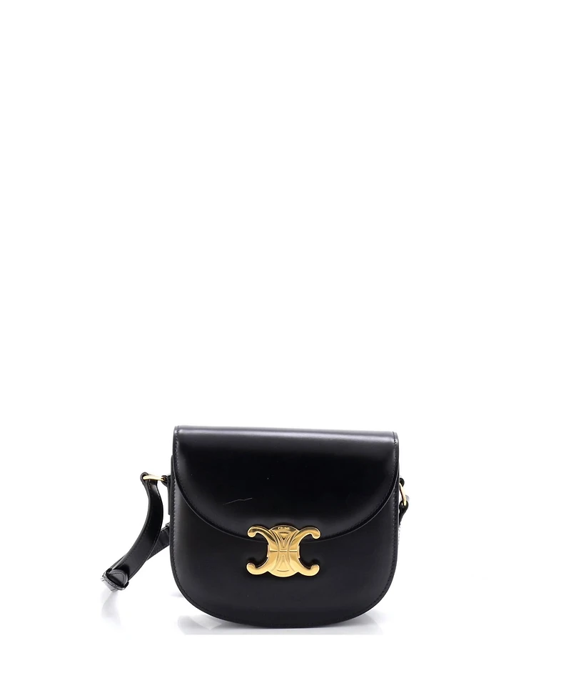 Pre-Owned Celine Triomphe Besace Clea Flap Bag Leather