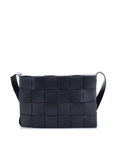 Pre-Owned Bottega Veneta Medium Cassette Messenger Bag Maxi Intrecciato Leather