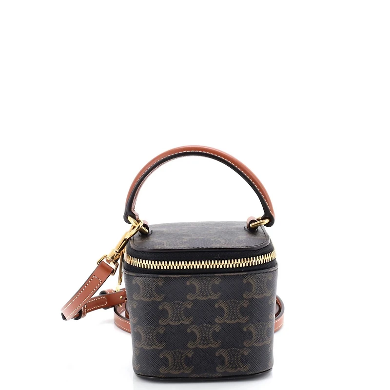 Pre-Owned Celine Mini Top Handle Square Vanity Case Triomphe Coated Canvas