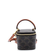 Pre-Owned Celine Mini Top Handle Square Vanity Case Triomphe Coated Canvas