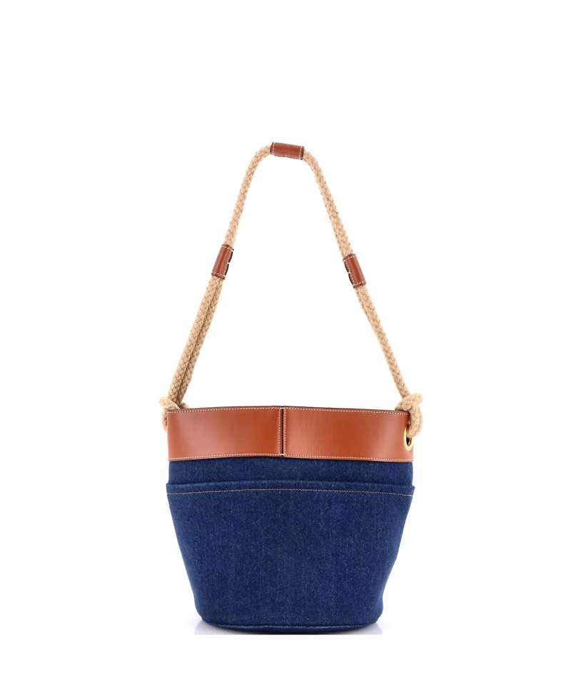 Pre-Owned Celine Small Rope Bucket Bag Denim