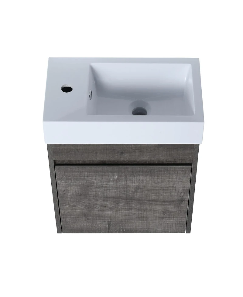 Sillysis 18" Wall Mounted Bathroom Vanity with Resin Sink, Soft Close Door & Ample Storage for Small Spaces