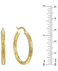 Macy's Diamond Cut Hoop Earrings in 10k Yellow Gold