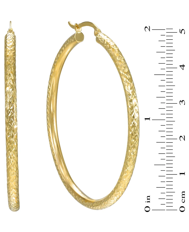 Macy's Diamond-Cut Hoop Earrings in 10k Yellow Gold