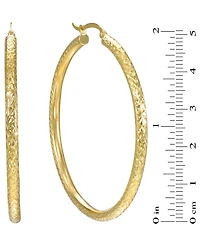 Macy's Diamond-Cut Hoop Earrings in 10k Yellow Gold