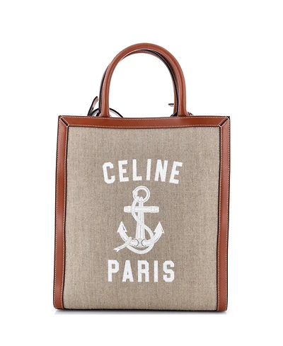 Pre-Owned Celine Small Vertical Cabas Tote Printed Canvas and Leather