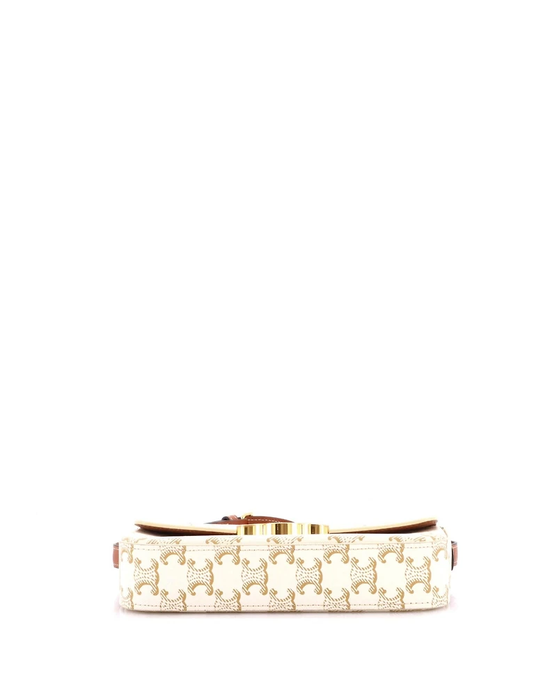 Pre-Owned Celine Triomphe East-West Shoulder Bag Triomphe Coated Canvas