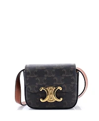 Pre-Owned Celine Mini Triomphe Shoulder Bag Triomphe Coated Canvas