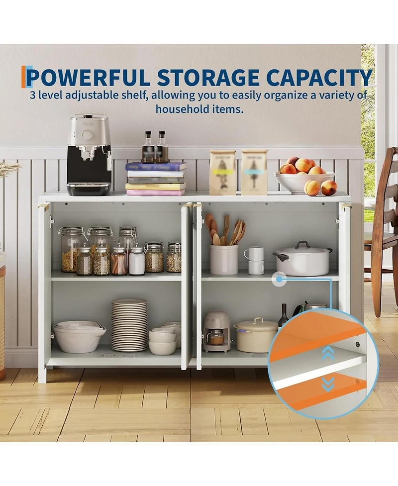 gaomon 55" Fluted Buffet Cabinet with Storage