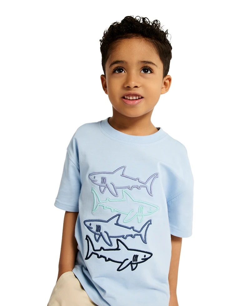 Kids Headquarters Boys' Toddler 2T-5T Short-Sleeve Fish T-Shirt and Poplin Cargo Shorts, 2-Piece Set