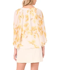 Vince Camuto Women's V-Neck Pleated-Sleeve Blouse