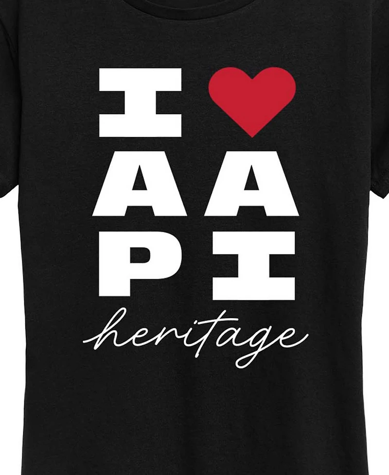 Hybrid Apparel Plus Instant Message Heart Aapi Heritage Graphic T-Shirt