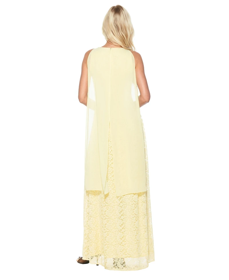 Alexia Admor Women's Marin Draped Bodice Dropped Waist Gown Dress