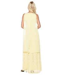Alexia Admor Women's Marin Draped Bodice Dropped Waist Gown Dress