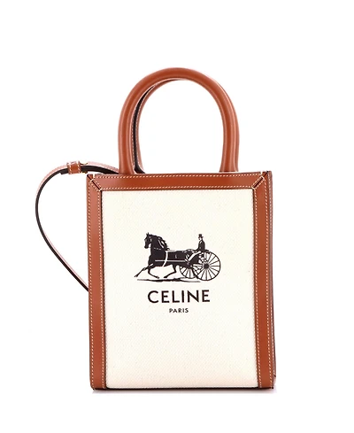 Pre-Owned Celine Mini Sulky Vertical Cabas Tote Canvas with Leather
